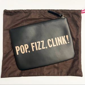 Kate Spade Pop Fizz Clink Black Rose Gold Clutch Bag